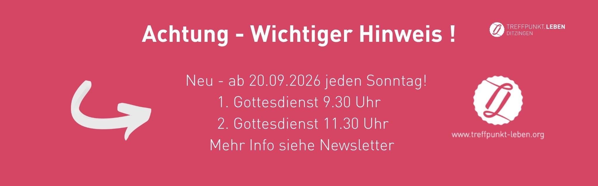 Hinweis 2 Gottesdienste
